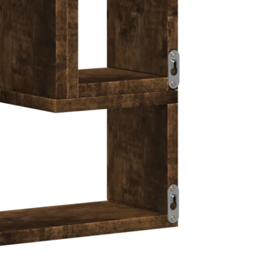 Étagère murale chêne fumé 96x12x64 cm bois d'ingénierie - 10