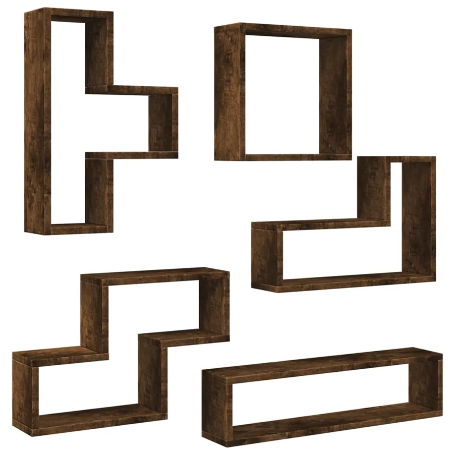Étagère murale chêne fumé 96x12x64 cm bois d'ingénierie - 6