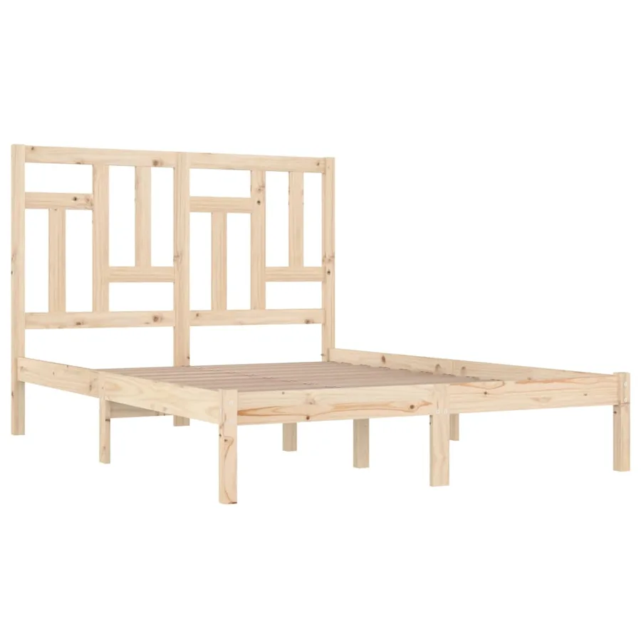 Cadre de lit Bois de pin massif 140x190 cm - 4