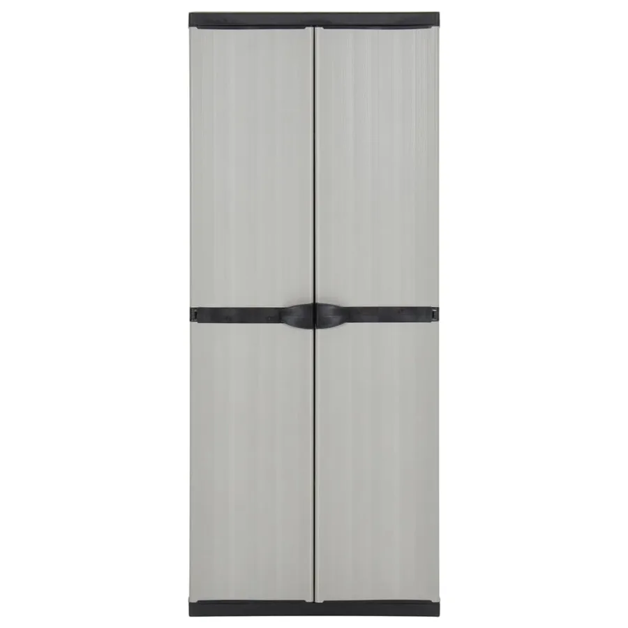 Armoire de rangement de jardin 3 étagères Gris/noir 68x40x168cm - 2