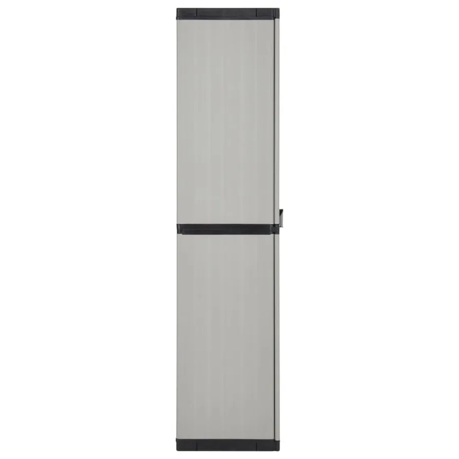 Armoire de rangement de jardin 3 étagères Gris/noir 68x40x168cm - 4
