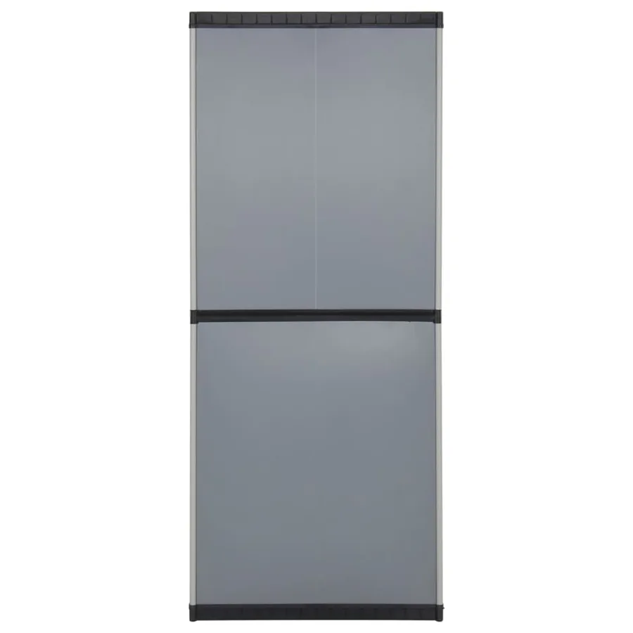Armoire de rangement de jardin 3 étagères Gris/noir 68x40x168cm - 5