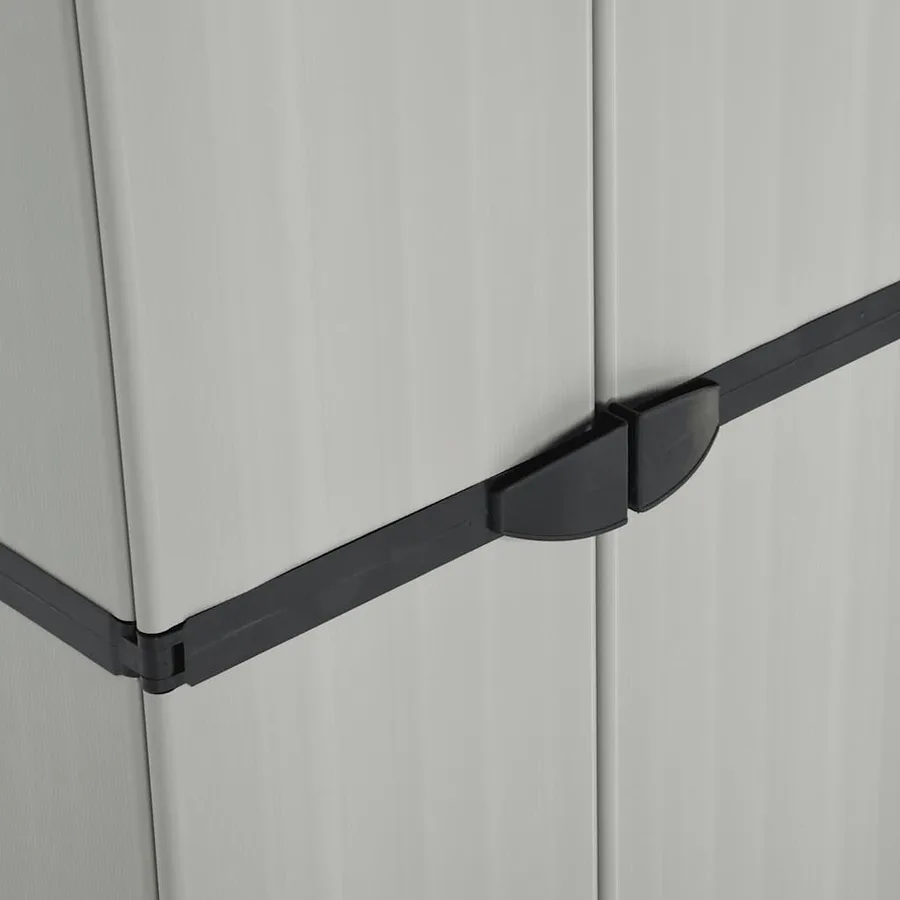 Armoire de rangement de jardin 3 étagères Gris/noir 68x40x168cm - 7