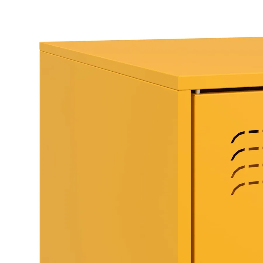 Meuble TV jaune moutarde 99x39x44 cm acier - 11