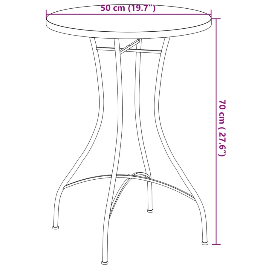 Table de bistro mosaïque terre cuite Ø50x70 cm céramique - 11