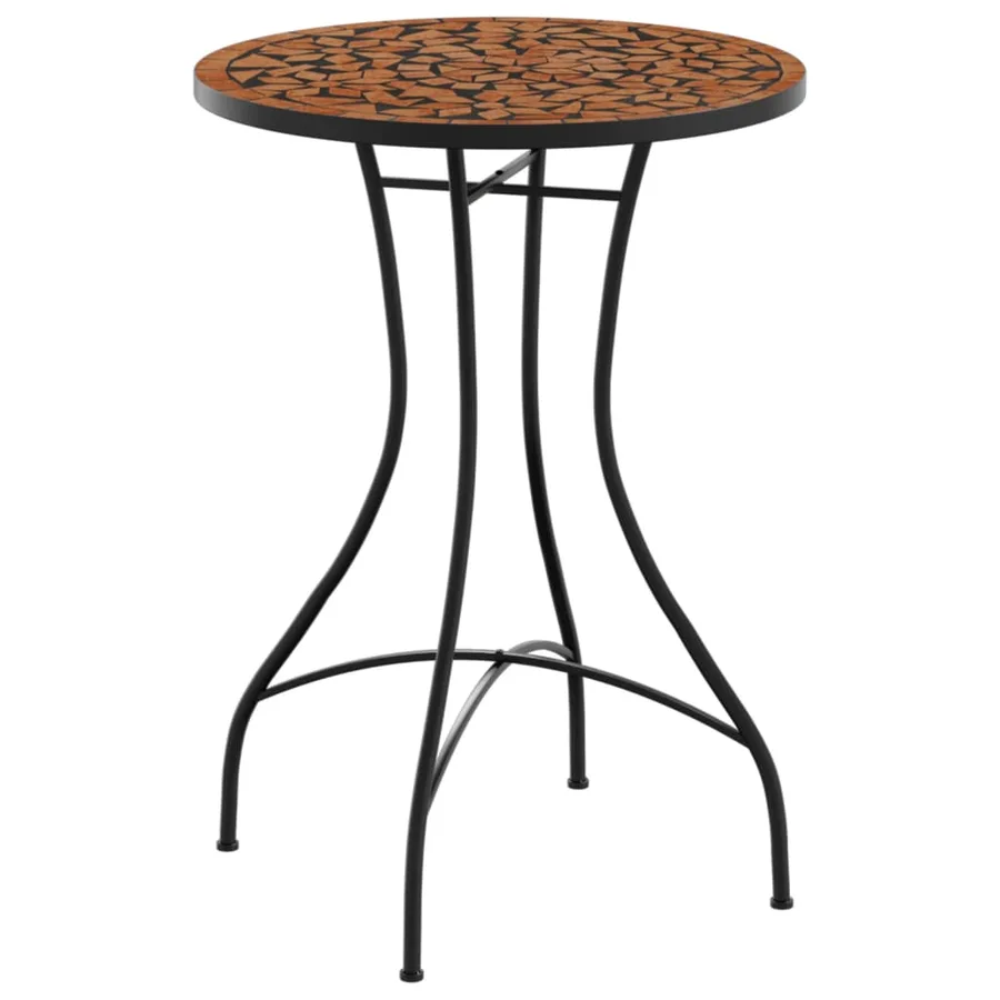 Table de bistro mosaïque terre cuite Ø50x70 cm céramique - 2
