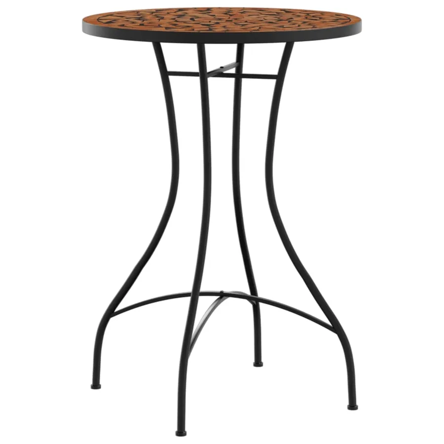 Table de bistro mosaïque terre cuite Ø50x70 cm céramique - 4