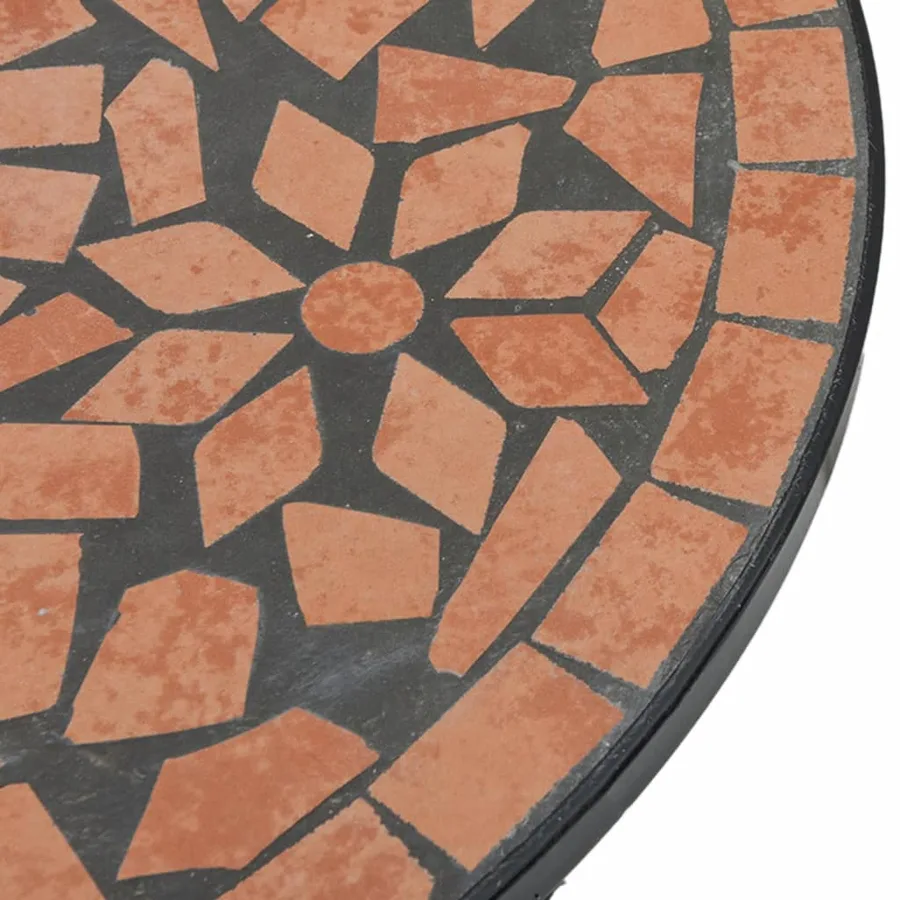 Table de bistro mosaïque terre cuite Ø50x70 cm céramique - 7