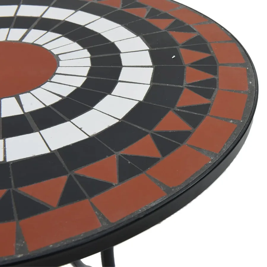 Table de bistro mosaïque terre cuite blanc Ø50x70 cm céramique - 7