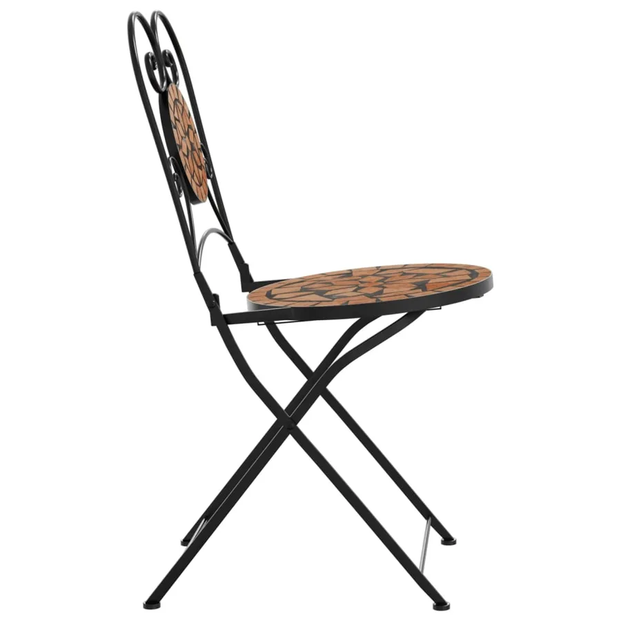 Chaises de bistrot pliables lot de 2 terre cuite céramique - 6