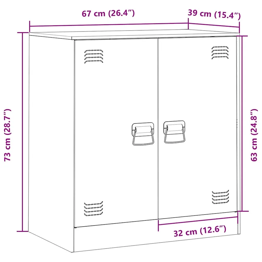 Buffet jaune moutarde 67x39x73 cm acier - 14