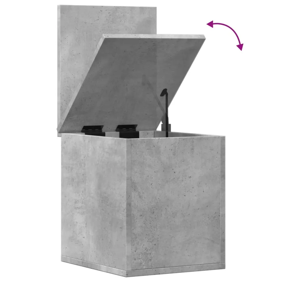 Boîte de rangement gris béton 30x35x35 cm bois d'ingénierie - 8