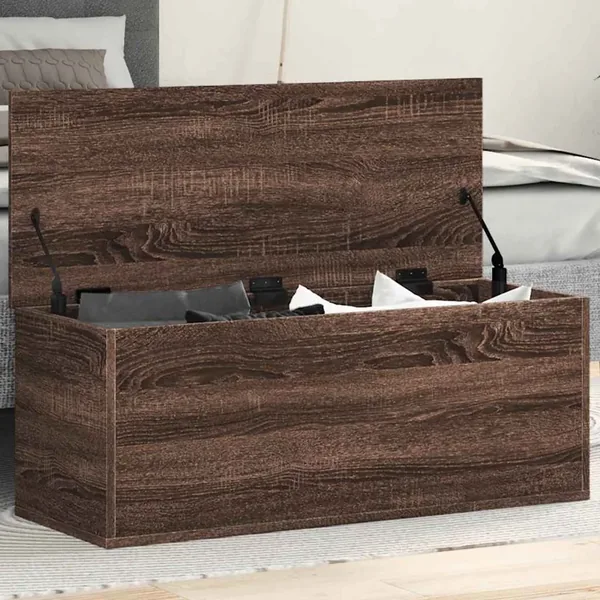 Boîte de rangement chêne marron 90x35x35 cm bois d'ingénierie