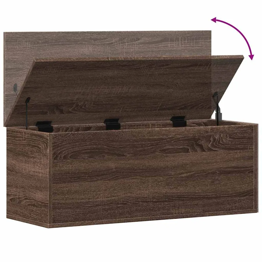 Boîte de rangement chêne marron 90x35x35 cm bois d'ingénierie - 8