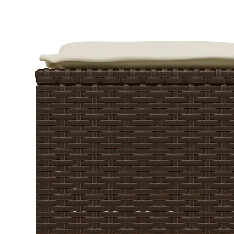 Tabourets de jardin avec coussins lot de 4 marron poly rotin - 6