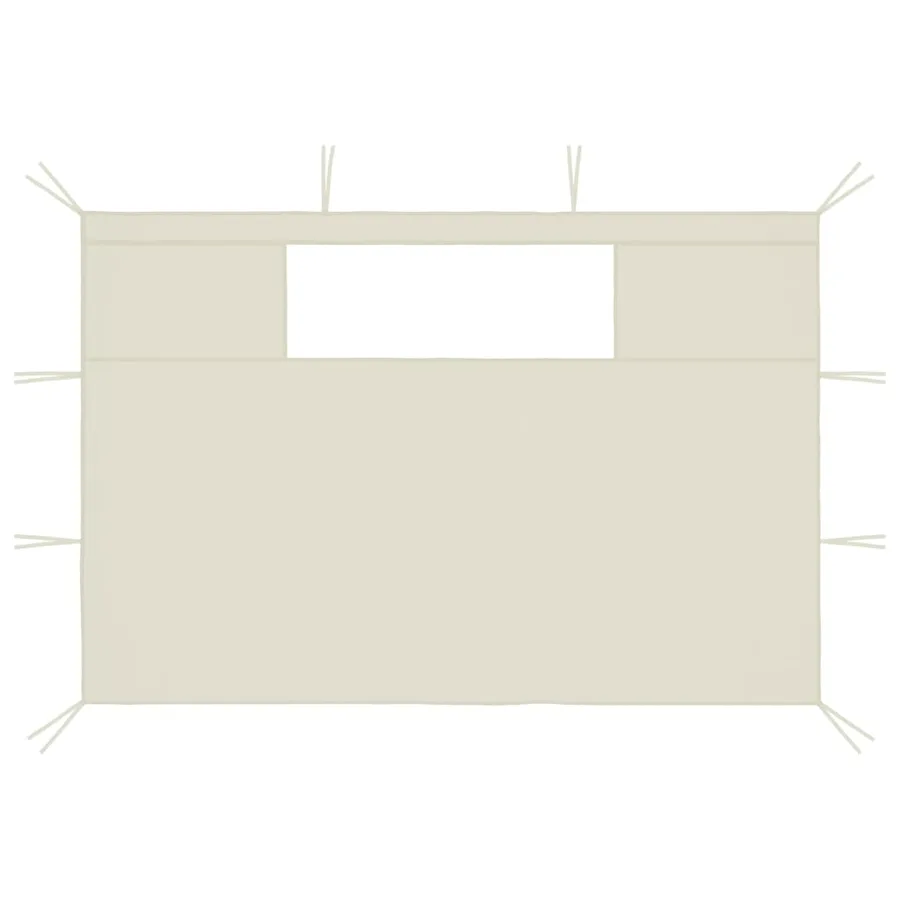 Parois latérales de belvédère avec fenêtres 2 pcs Crème - 2
