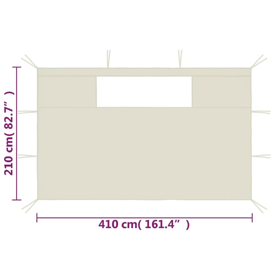 Parois latérales de belvédère avec fenêtres 2 pcs Crème - 5