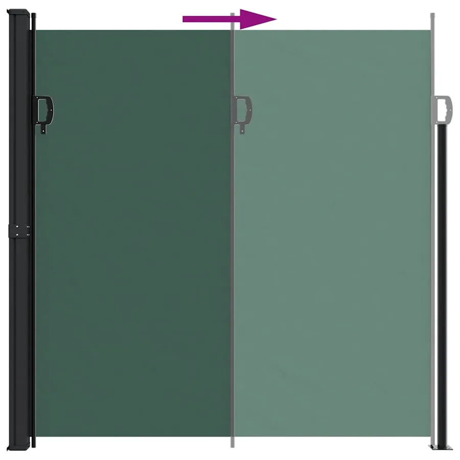Auvent latéral rétractable vert foncé 200x500 cm - 5