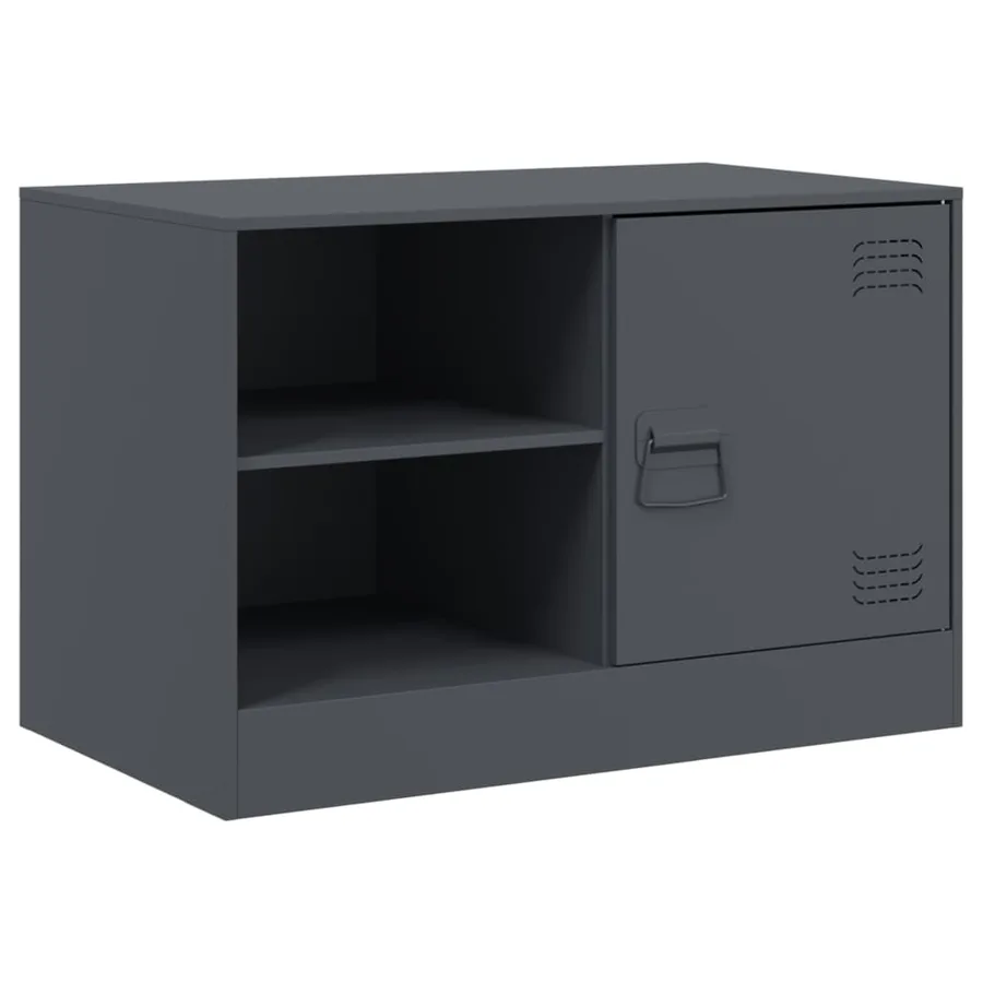 Meuble TV anthracite 67x39x44 cm acier - 2