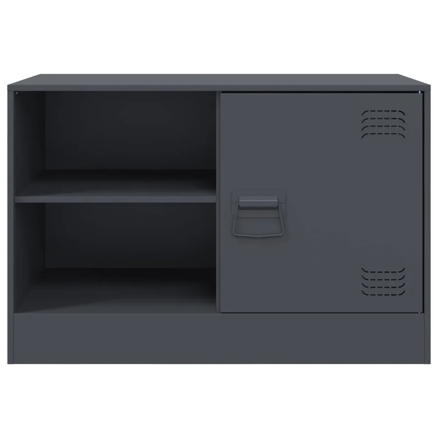 Meuble TV anthracite 67x39x44 cm acier - 6