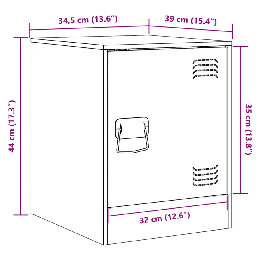Tables de chevet 2 pcs noir 34,5x39x44 cm acier - 13