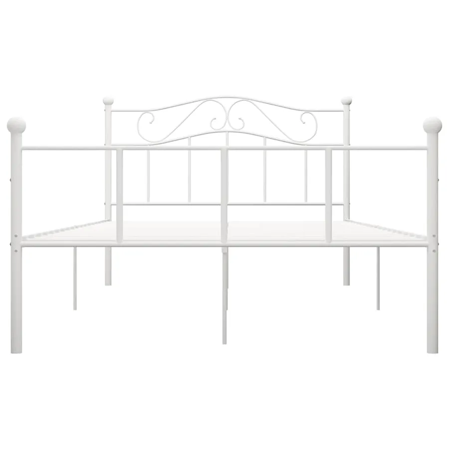 Cadre de lit sans matelas blanc métal 140x200 cm - 3