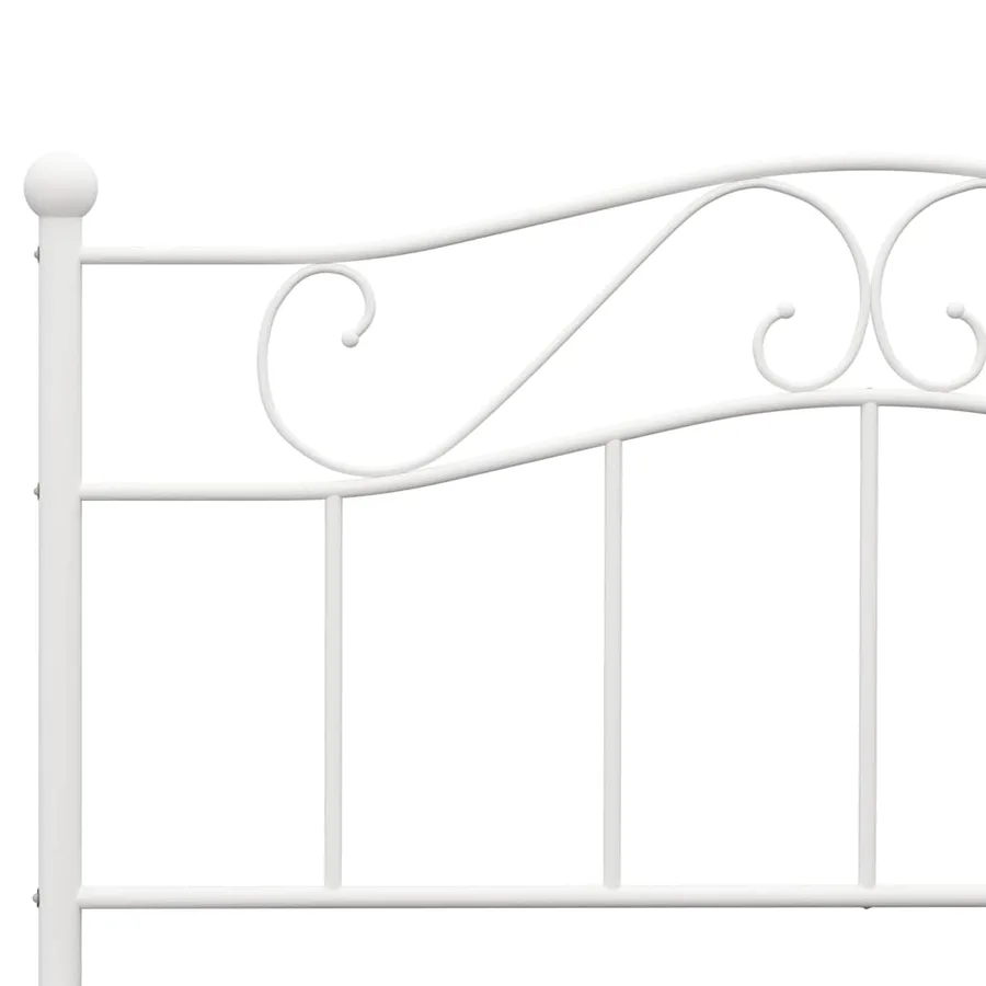 Cadre de lit sans matelas blanc métal 140x200 cm - 5
