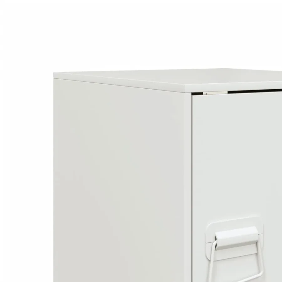 Table de chevet blanc 34,5x39x44 cm acier - 11