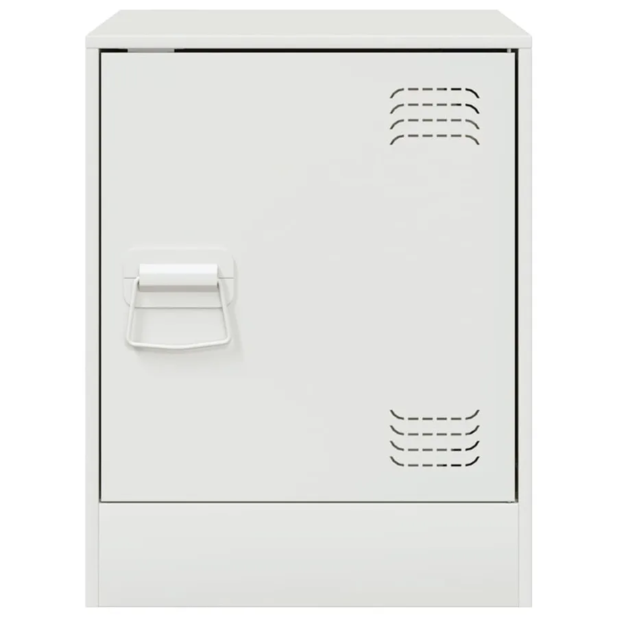 Table de chevet blanc 34,5x39x44 cm acier - 6