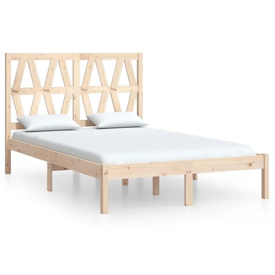 Cadre de lit Bois de pin massif 140x190 cm - 2