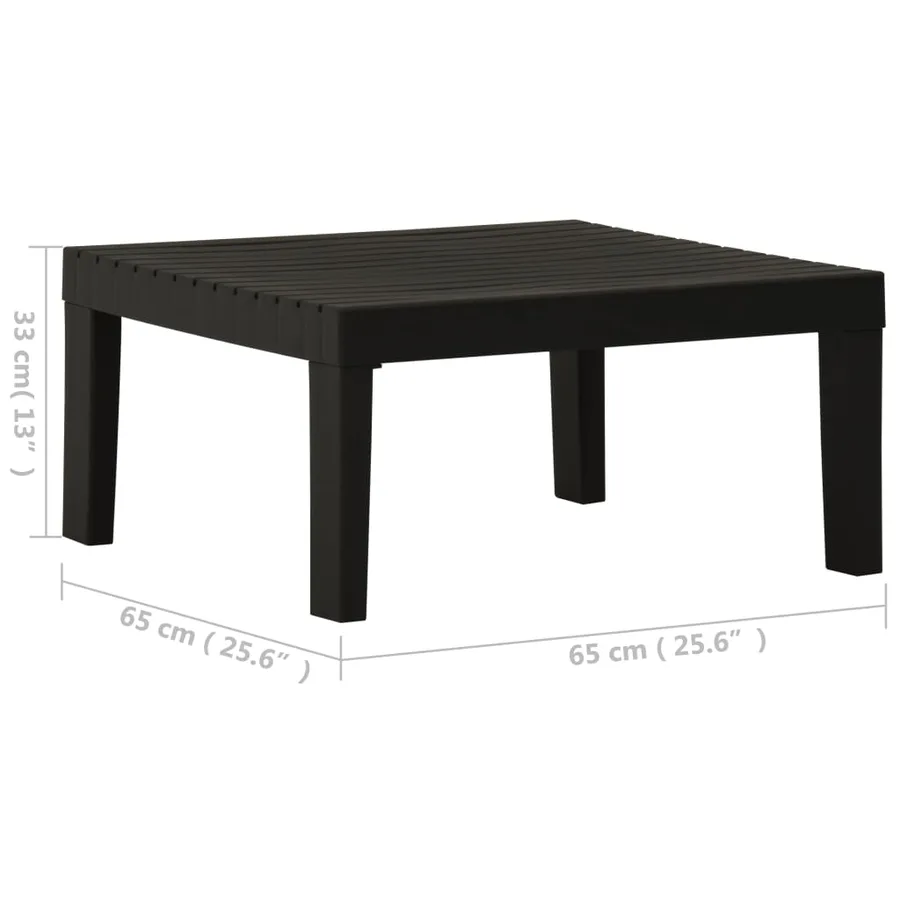 Table de salon de jardin Plastique Gris - 5