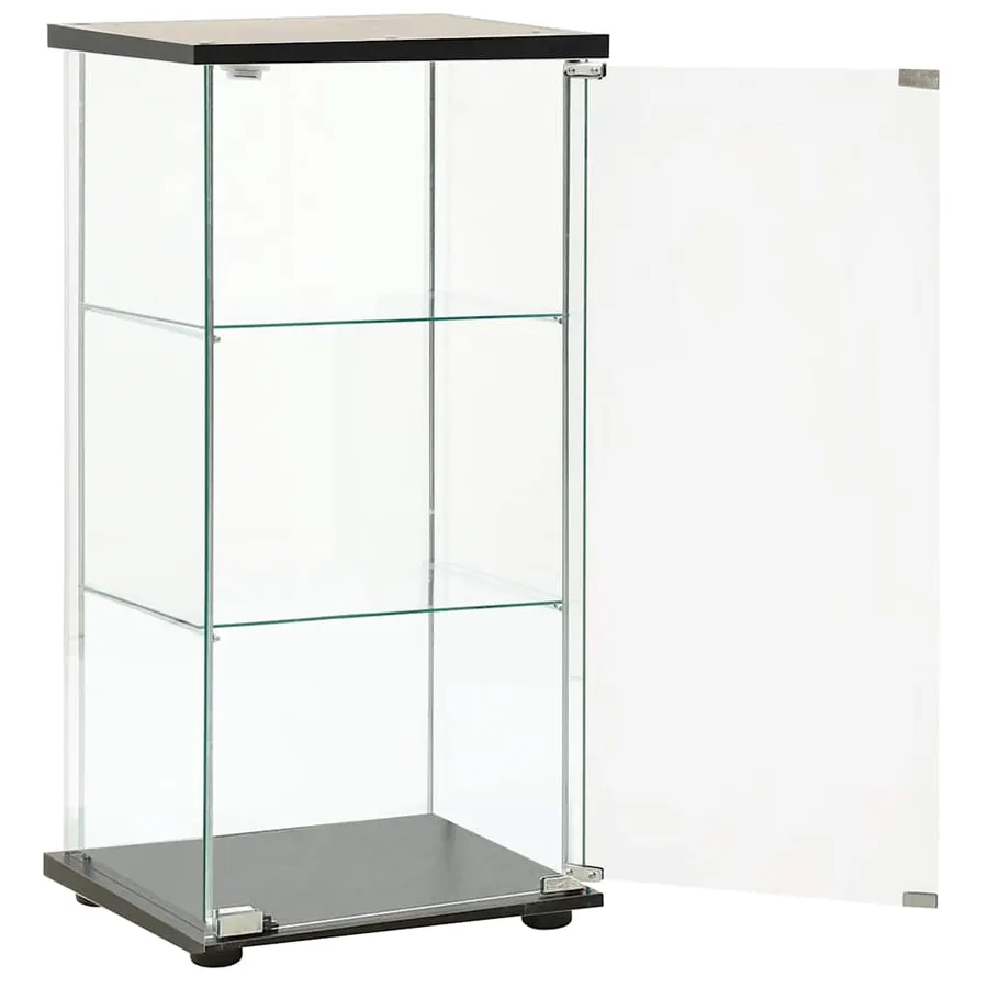 Armoire de rangement Verre trempé Noir - 3