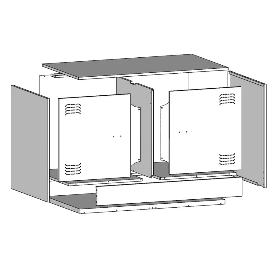 Meuble TV blanc 67x39x44 cm acier - 12