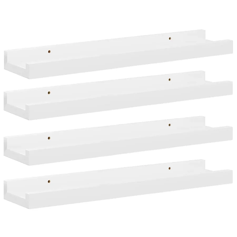 Étagères murales 4 pcs Blanc brillant 40x9x3 cm - 2