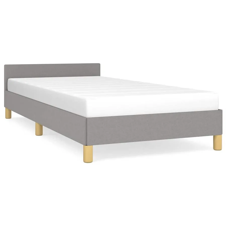 Cadre de lit sans matelas gris clair 80x200 cm tissu - 2