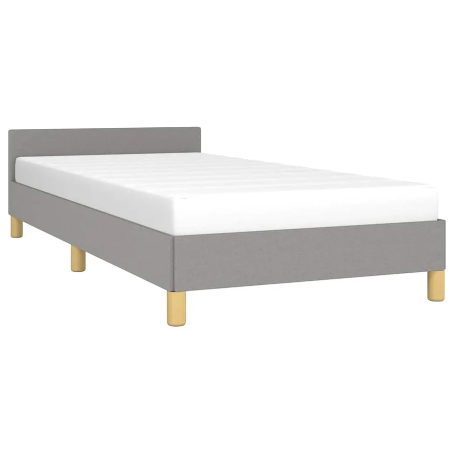 Cadre de lit sans matelas gris clair 80x200 cm tissu - 3