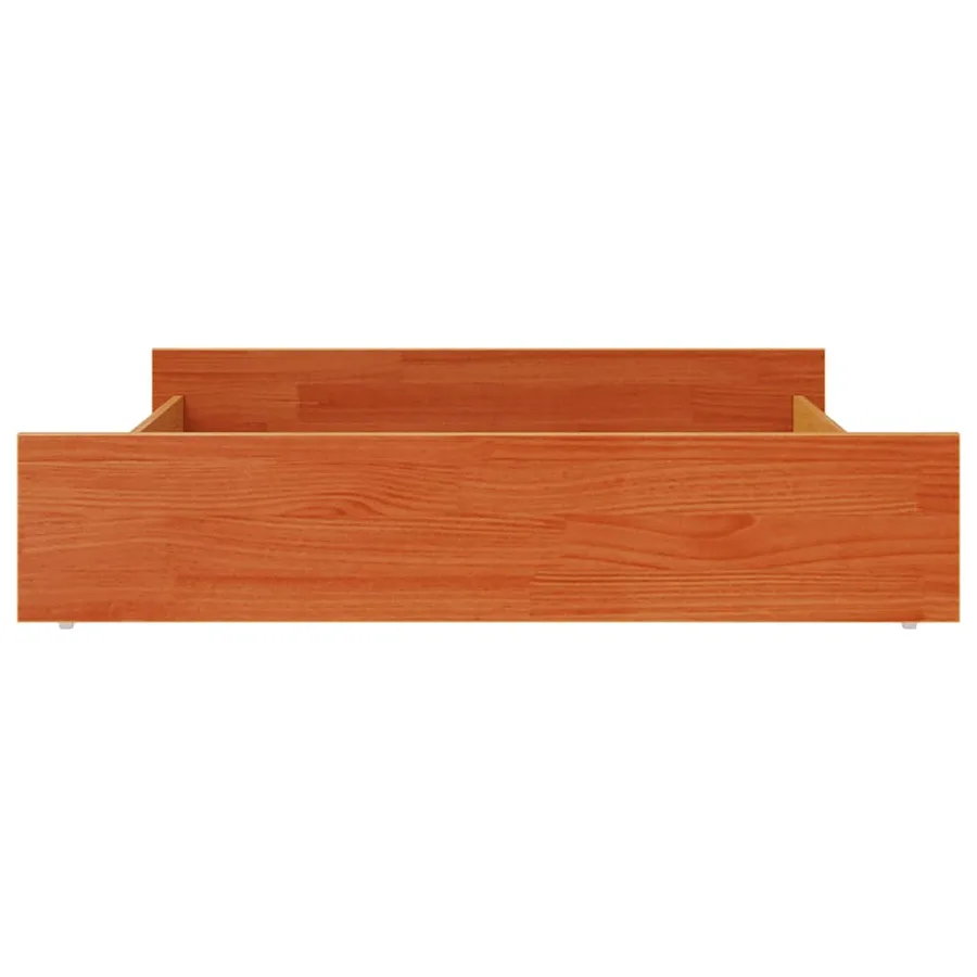 Tiroirs de lit 2 pcs cire marron bois de pin massif - 5