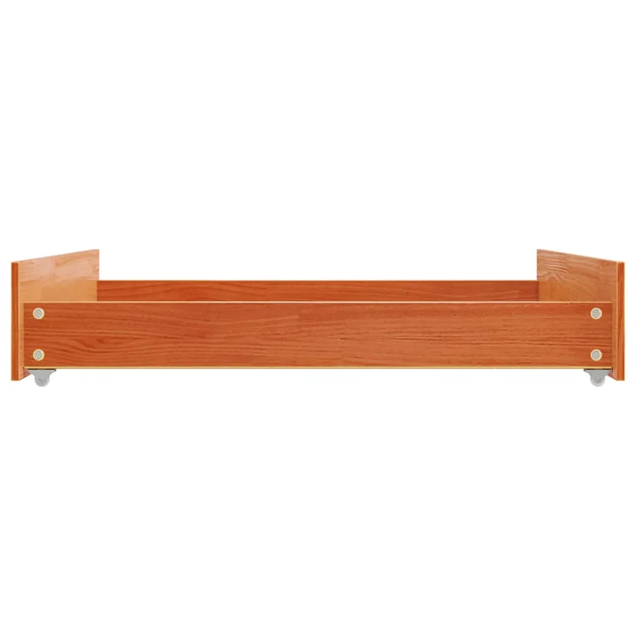 Tiroirs de lit 2 pcs cire marron bois de pin massif - 6