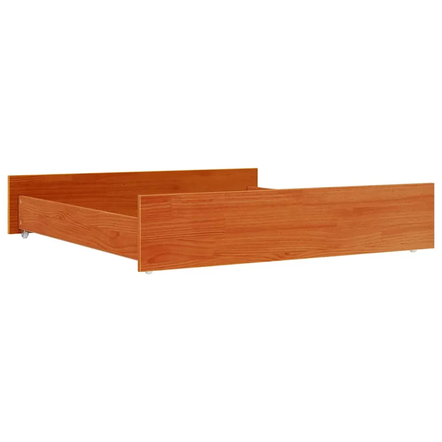 Tiroirs de lit 2 pcs cire marron bois de pin massif - 7