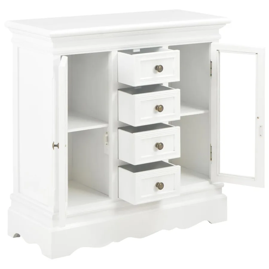 Buffet blanc 70x28x70 cm bois de pin massif - 3