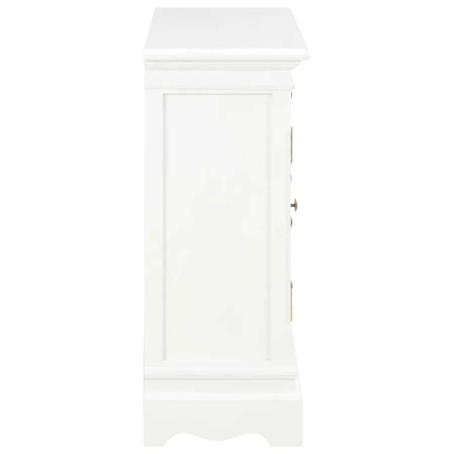 Buffet blanc 70x28x70 cm bois de pin massif - 4