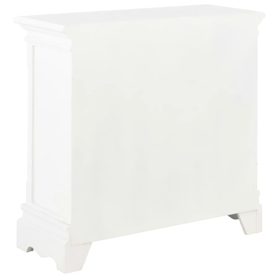 Buffet blanc 70x28x70 cm bois de pin massif - 5