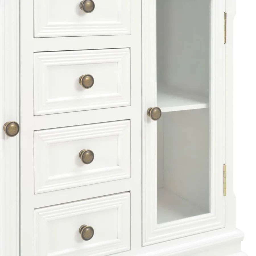 Buffet blanc 70x28x70 cm bois de pin massif - 7