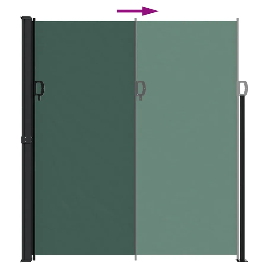 Auvent latéral rétractable vert foncé 220x600 cm - 5