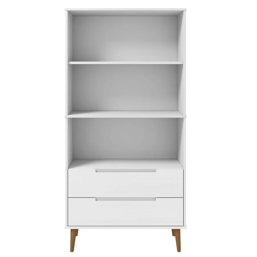 Bibliothèque MOLDE Blanc 85x35x170,5 cm Bois massif de pin - 4
