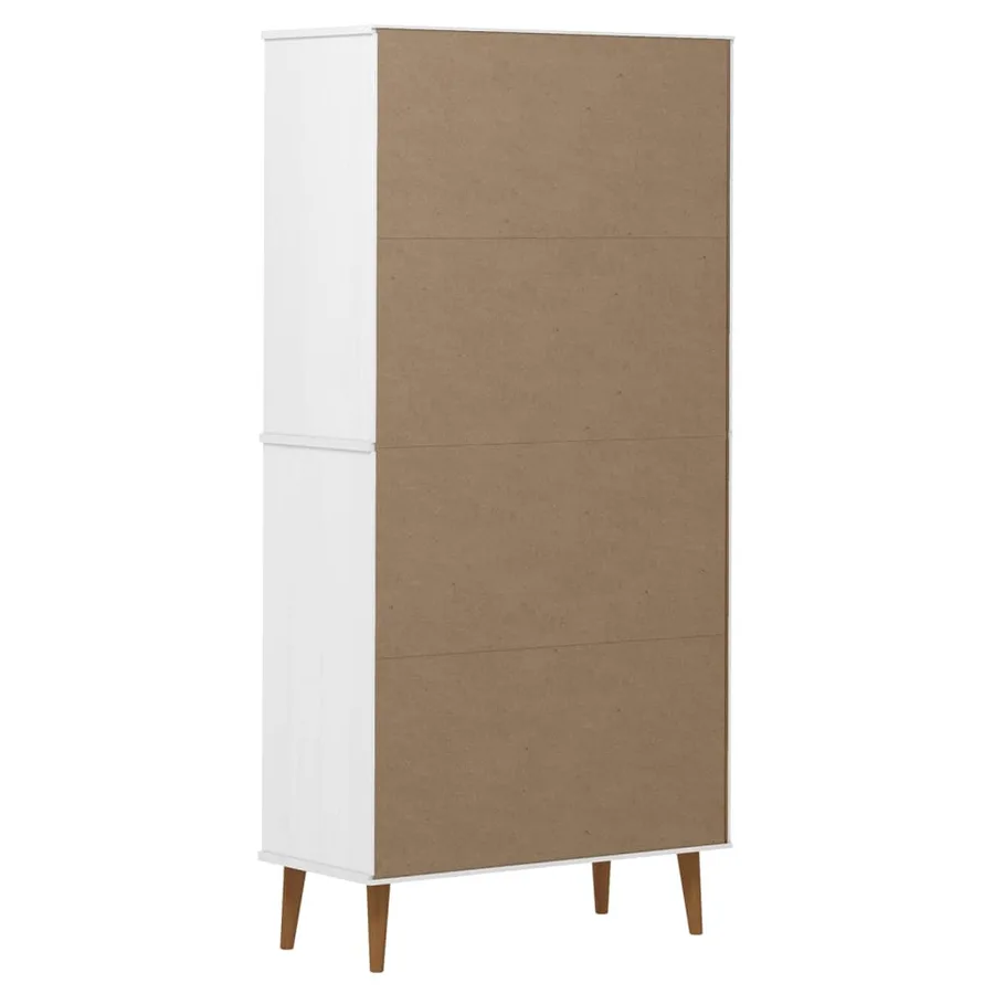 Bibliothèque MOLDE Blanc 85x35x170,5 cm Bois massif de pin - 7