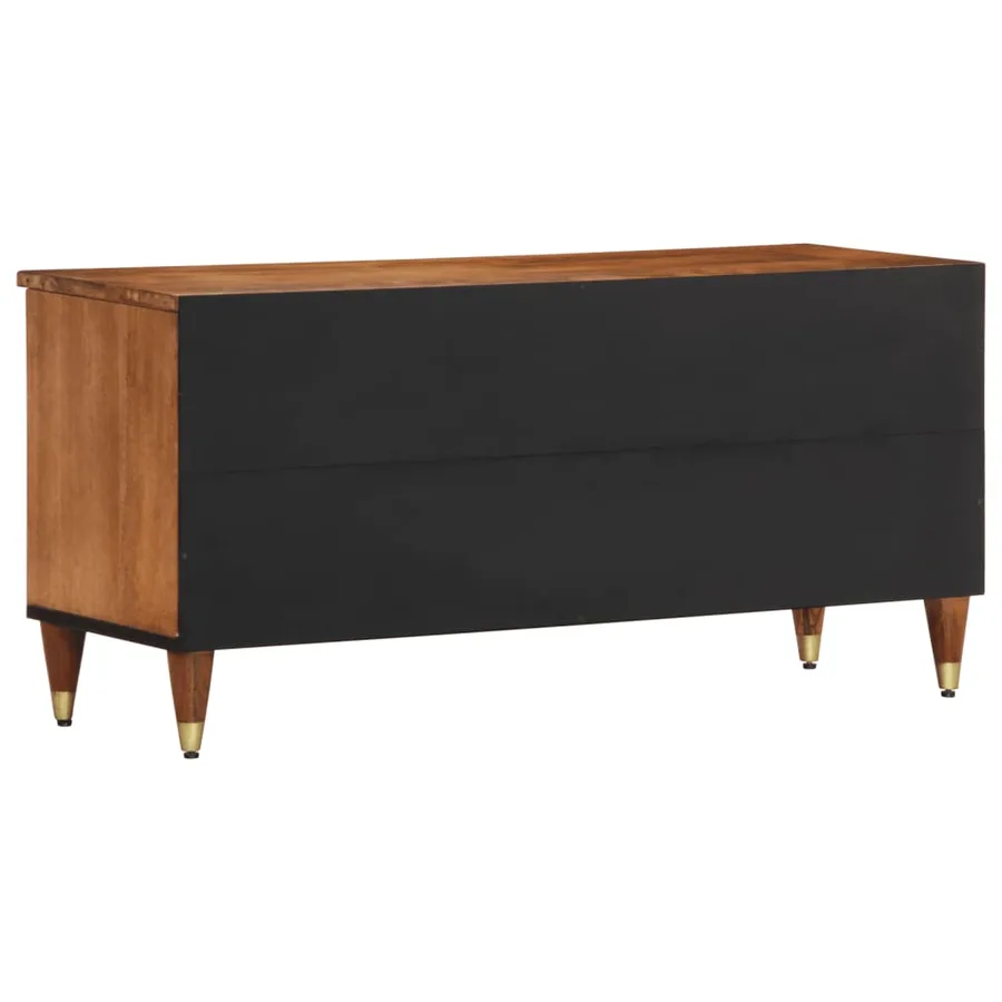 Meuble TV 100x33x46 cm bois massif de manguier - 5