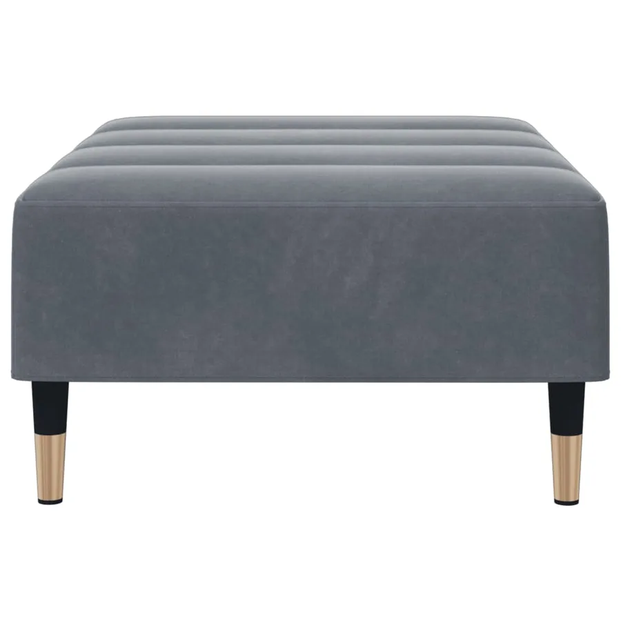 Repose-pied gris foncé 77x55x31 cm velours - 5