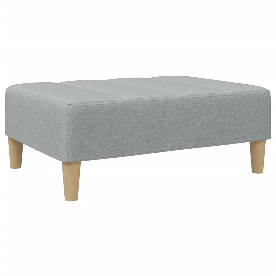 Repose-pied gris clair 77x55x31 cm tissu - 2