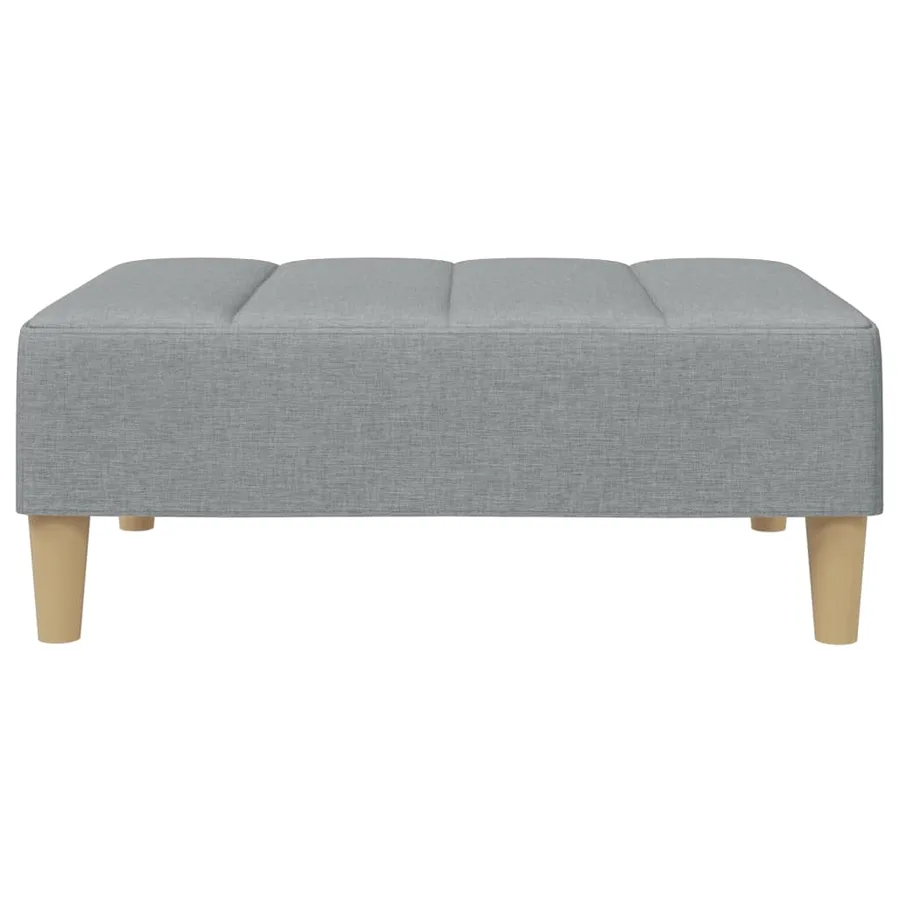 Repose-pied gris clair 77x55x31 cm tissu - 4